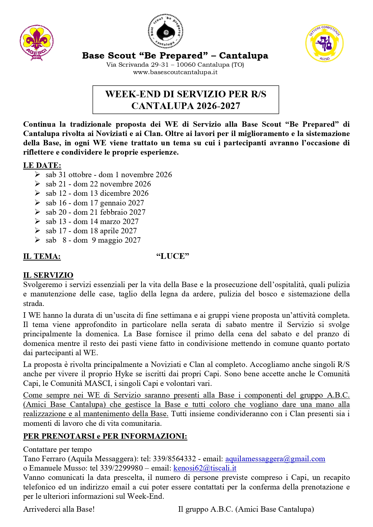 WE di Servizio
